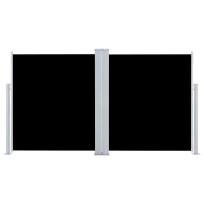 vidaXL Uvlačiva dvostruka bočna tenda za terasu 170 x 600 cm crna