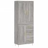 vidaXL Visoka komoda siva sonome 69,5x34x180 cm od konstruiranog drva