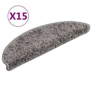 vidaXL Prostirke za stepenice 15 kom 56x17x3 cm sive poluokrugle