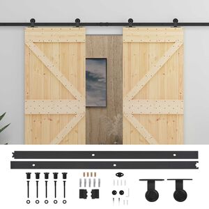 vidaXL Klizna vrata 2 kom. 100 x 210 cm Masivna borovina
