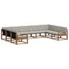 vidaXL Set vanjskih sofa 9 kom. Prirodna i svijetlo siva