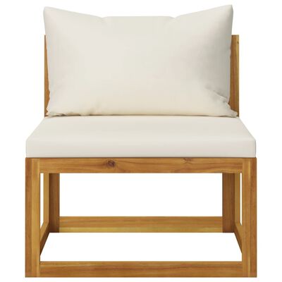 vidaXL Modularna srednja sofa i krem bijeli jastuci bagremovo drvo