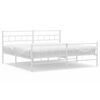 vidaXL Metalni okvir kreveta uzglavlje i podnožje bijeli 183x213 cm