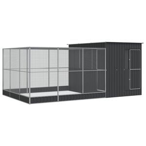 vidaXL Kavez za ptice s produžetkom srebrni 497x303x216 cm čelični