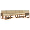 vidaXL Set vanjskih sofa s jastukom 7 pcs Prirodna i bež Poliester