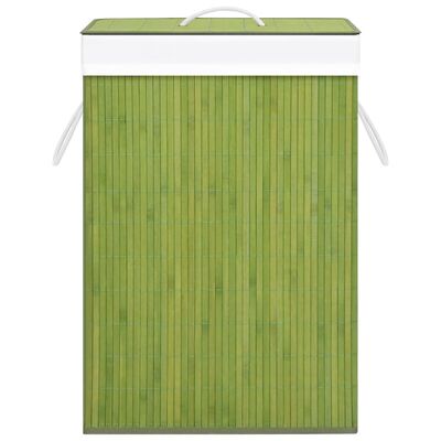 vidaXL Košara za rublje od bambusa s jednim odjeljkom zelena