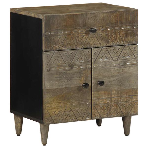 vidaXL Noćni ormarić svijetlo sivi 50x33x60 cm Puno drvo Mango