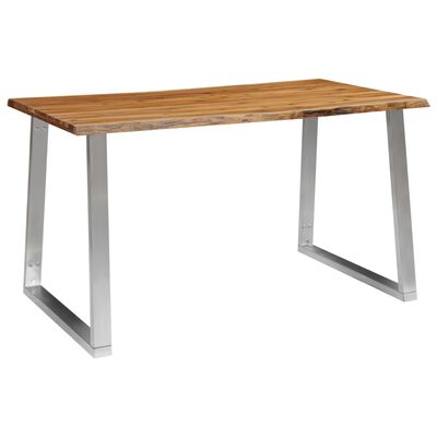 vidaXL Blagovaonski stol 140 x 80 x 75 cm od bagremovog drva i čelika
