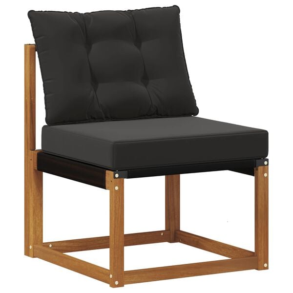 vidaXL Set vanjskih sofa s jastukom 4 pcs Prirodna i crna