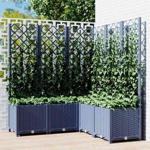 vidaXL Vrtna sadilica s re&scaron;etkom plava siva 120 x 120 x 136 cm PP