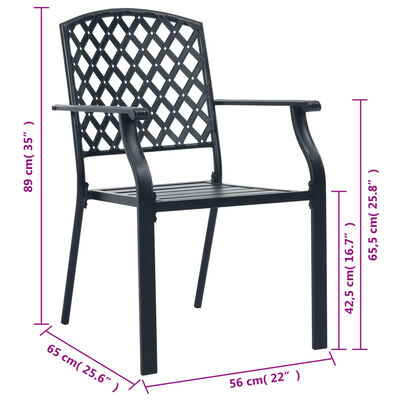 vidaXL Vanjske stolice s mrežastim dizajnom 4 kom čelične crne