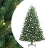 vidaXL Umjetno božićno drvce s nogom Zelena 210 cm PVC i metal