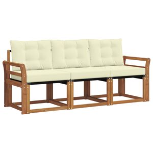 vidaXL Set vanjskih sofa 3 kom. Prirodna i krem