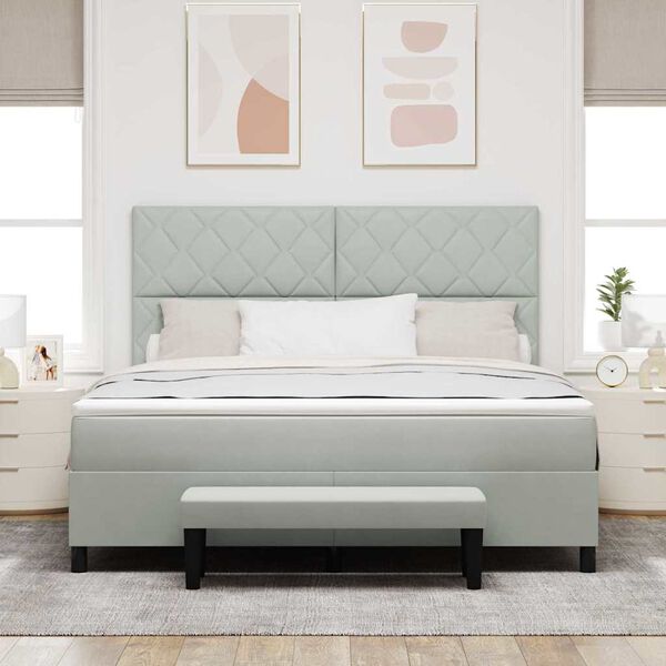 vidaXL Krevet s opruga kutije Svjetlosiva 180 x 200 cm Bar&scaron;un