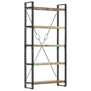 vidaXL Police za knjige s 5 razina 90 x 30 x 180 cm obnovljeno drvo