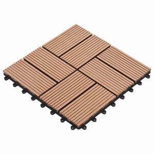 vidaXL Pločice za decking 11 pcs Smeđa 30 x 30 cm Drvoplastična smjesa