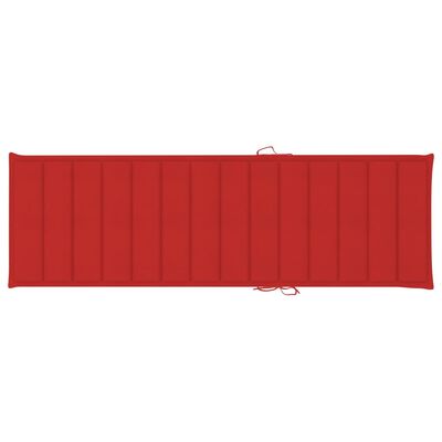 vidaXL Ležaljka za sunčanje s crvenim jastukom impregnirana borovina