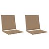 vidaXL Jastučići za sjedenje i leđa 2 pcs Sivosmeđa 47 x 45 x 2 cm