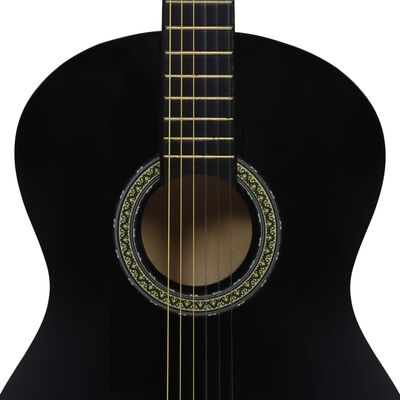 vidaXL Klasična gitara za početnike s torbom crna 4/4 39 "