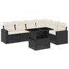 vidaXL 7-dijelni set vrtnih sofa od poliratana s jastucima crni