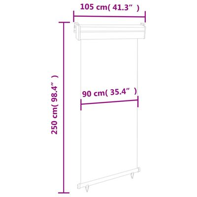 vidaXL Balkonska bočna tenda 105 x 250 cm siva
