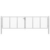 vidaXL Vrtna vrata od pocinčanog čelika 400x100 cm srebrne boje