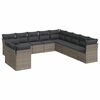 vidaXL 11-dijelni set vrtnih sofa od poliratana s jastucima sivi