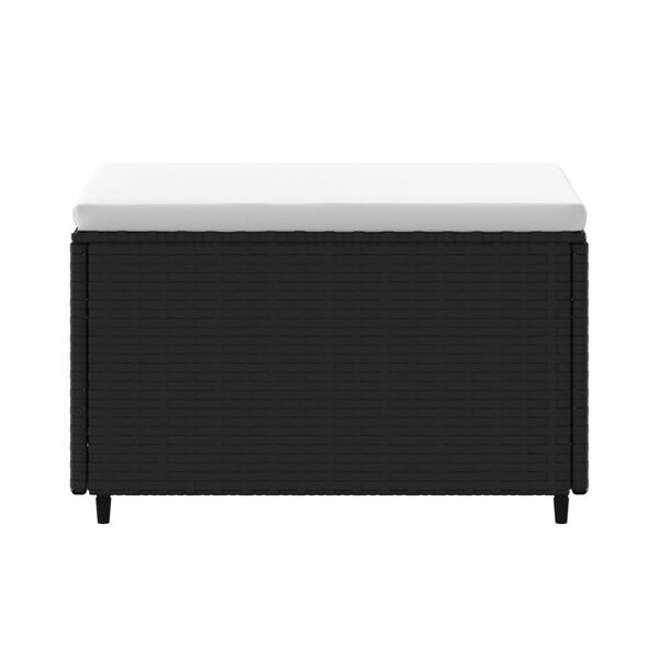 vidaXL Vrtni tabure s jastukom crni od poliratana