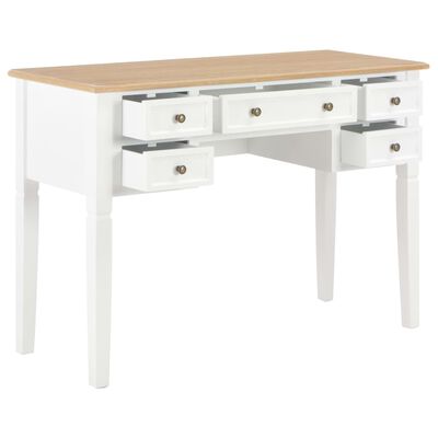 vidaXL Pisaći stol bijeli 109,5 x 45 x 77,5 cm drveni
