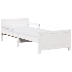 vidaXL Krevet s produžetnim madracem s uzglavljem Bijelo 80 x 200 cm