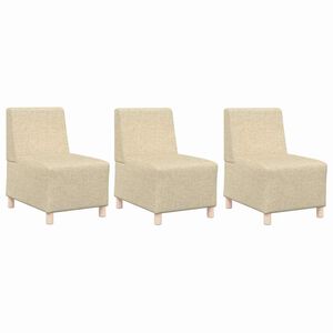 vidaXL Modularna sofa bez naslona 3 pcs Krema 55 x 74 x 82 cm tkanina