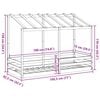 vidaXL Dječji krevet s krovom bijeli 75 x 190 cm od masivne borovine