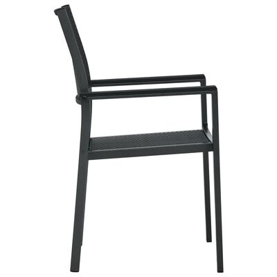 vidaXL Vrtne stolice 2 kom crne plastične s izgledom ratana