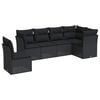 vidaXL 6-dijelni set vrtnih sofa s jastucima crni od poliratana