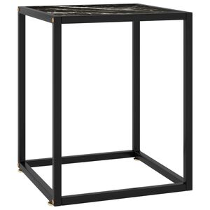 vidaXL Stolić za kavu crni s crnim mramornim staklom 40 x 40 x 50 cm