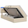 vidaXL LED krevet za pohranu s madracem Krem 90 x 200 cm Tkanina