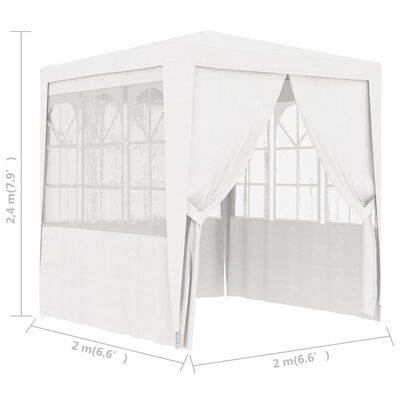 vidaXL Profesionalni šator za zabave 2 x 2 m bijeli 90 g/m²