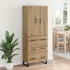 vidaXL Highboard s ladicama 2 pcs Umjetnički hrast 69,5 x 34 x 180 cm