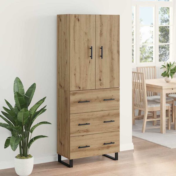 vidaXL Highboard s ladicama 2 pcs Umjetnički hrast 69,5 x 34 x 180 cm