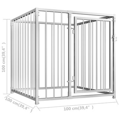 vidaXL Vanjski kavez za pse 100 x 100 x 100 cm