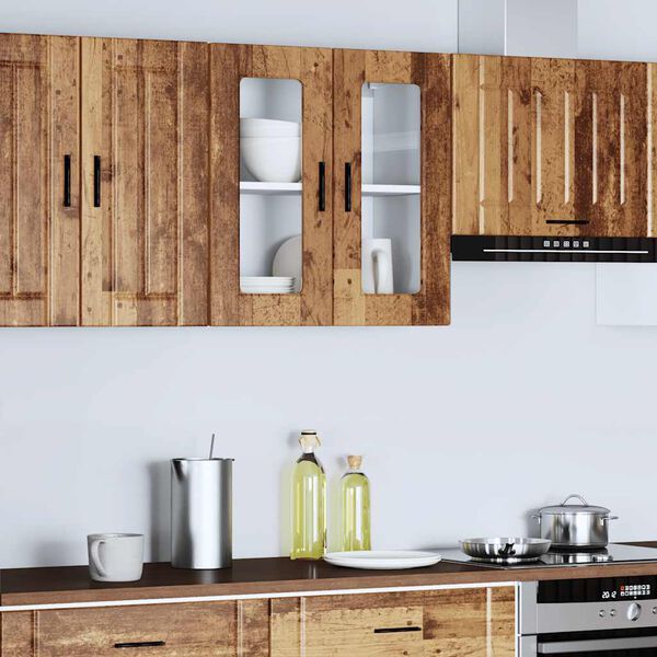 vidaXL Kuhinjski zidni ormarić sa staklenim vratima Porto boja drva