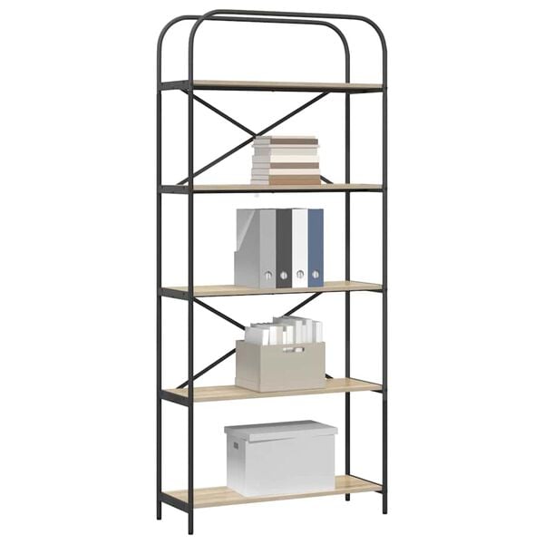 vidaXL Polica Sonoma hrast 80 x 30 x 183 cm Konstruirano drvo