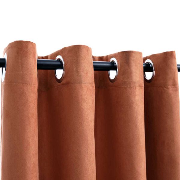 vidaXL Zavjese za zamračivanje s prstenima 2 kom boja hrđe 140x175 cm