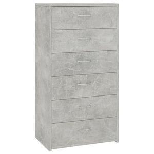 vidaXL Komoda sa 6 ladica boja betona 50x34x96 cm konstruirano drvo
