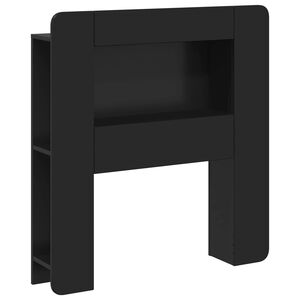 vidaXL Glava kreveta s ormarićem s pohranom Crna Konstrukcijsko drvo