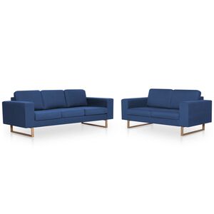 vidaXL 2-dijelni set sofa od tkanine plavi