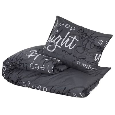 vidaXL Set posteljine za poplun crni 200x200 cm pamučni