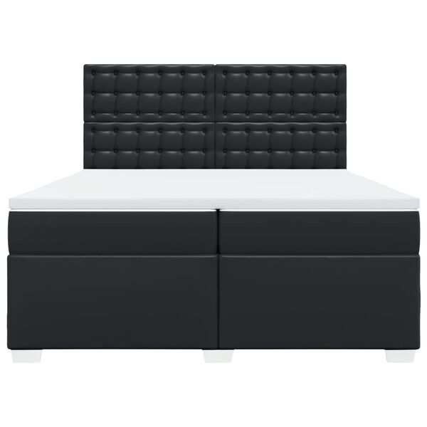 vidaXL Krevet s oprugama i madracem crni 200x200 cm od umjetne kože