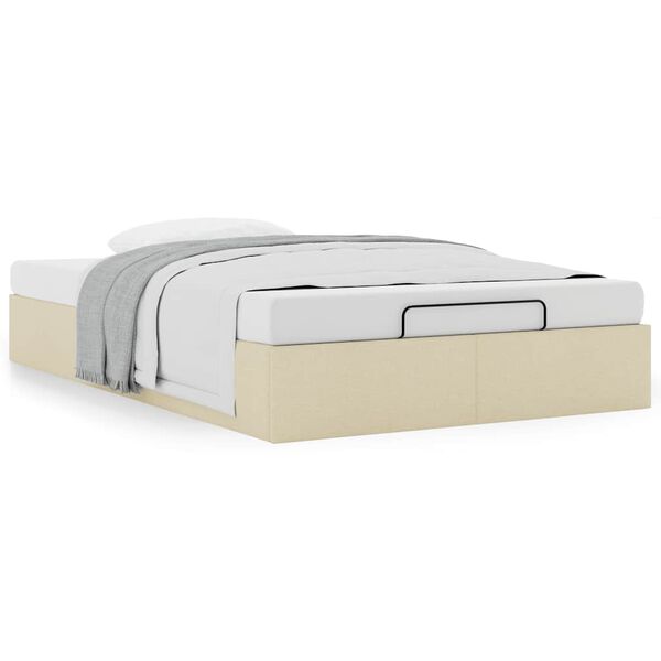 vidaXL Otomanski okvir kreveta bez madraca krem 120x200 cm od tkanine
