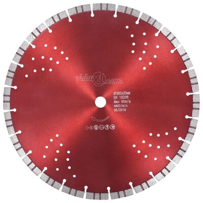 vidaXL Dijamantni disk za rezanje s turbo segmentima i rupama 350 mm